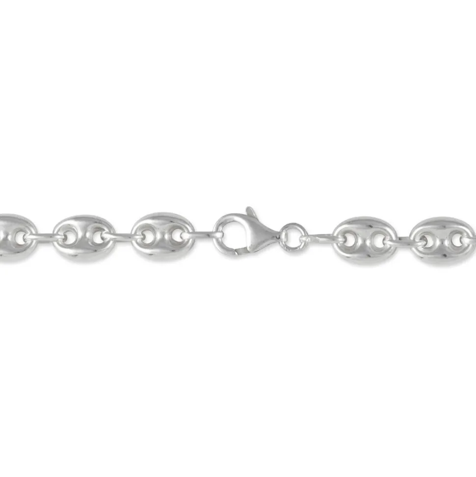 Collier Carrus Maille Grain De Cafe Argent Blanc