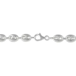 Collier Carrus Maille Grain De Cafe Argent Blanc