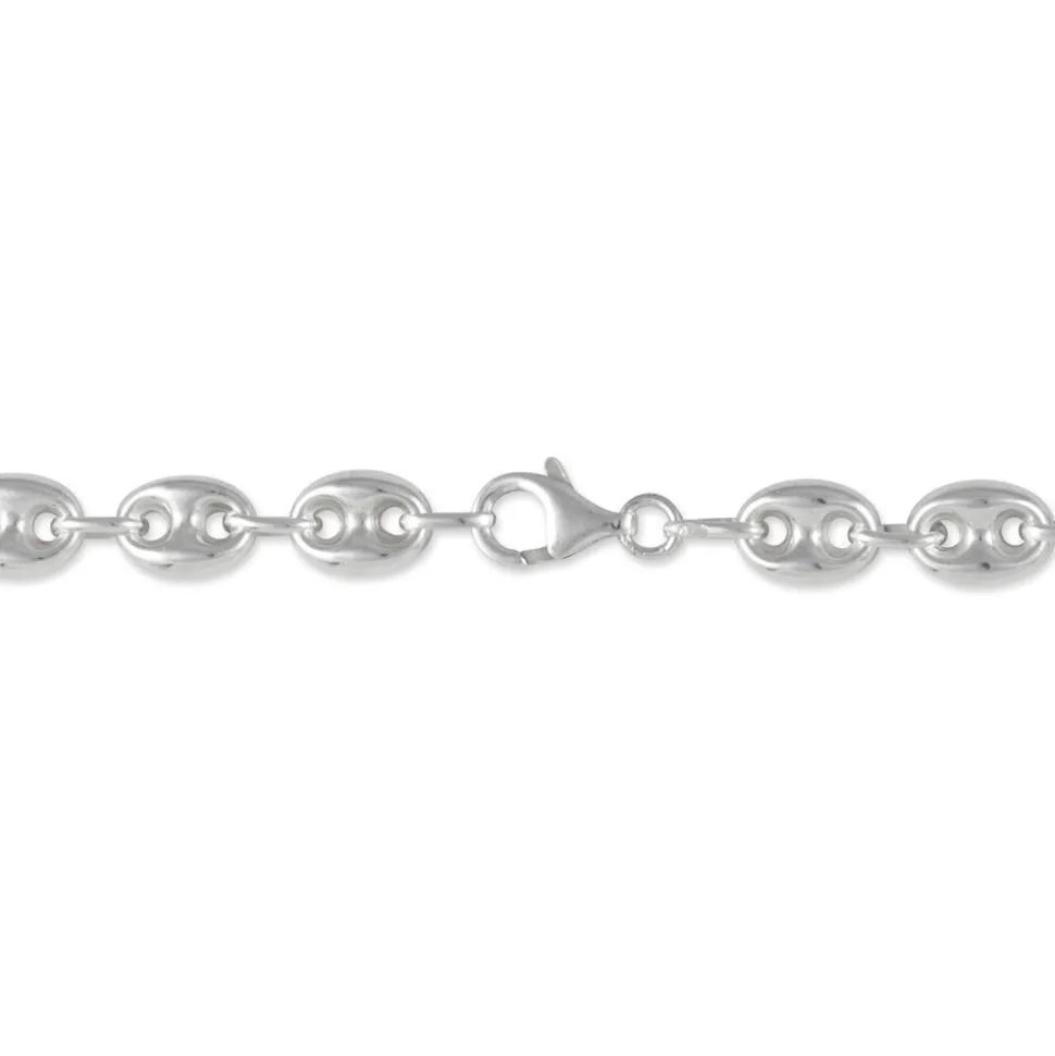 Collier Carrus Maille Grain De Cafe Argent Blanc