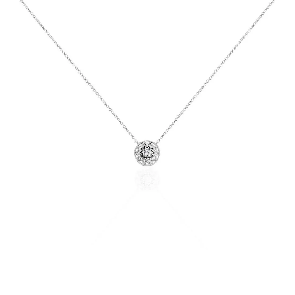 Collier Cassandria Argent Blanc Oxyde De Zirconium