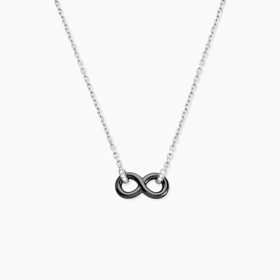 Collier Celinia Argent Blanc Céramique Et Oxyde De Zirconium