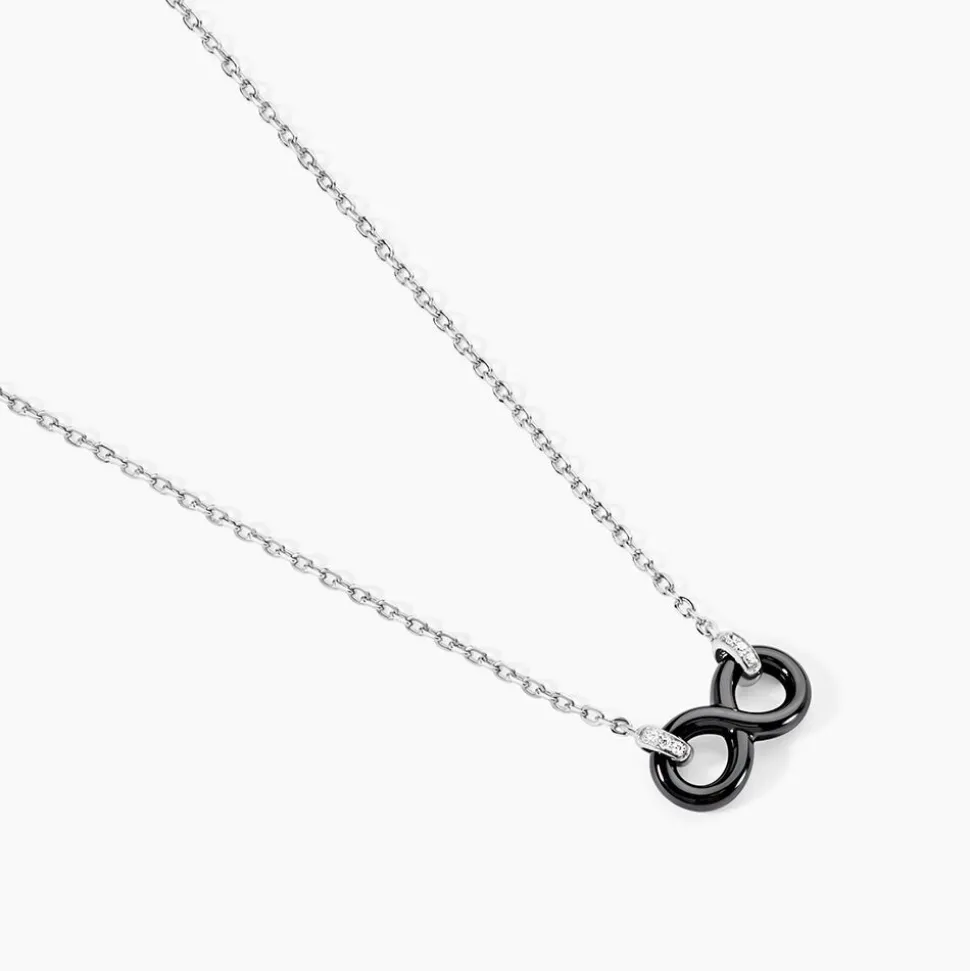 Collier Celinia Argent Blanc Céramique Et Oxyde De Zirconium