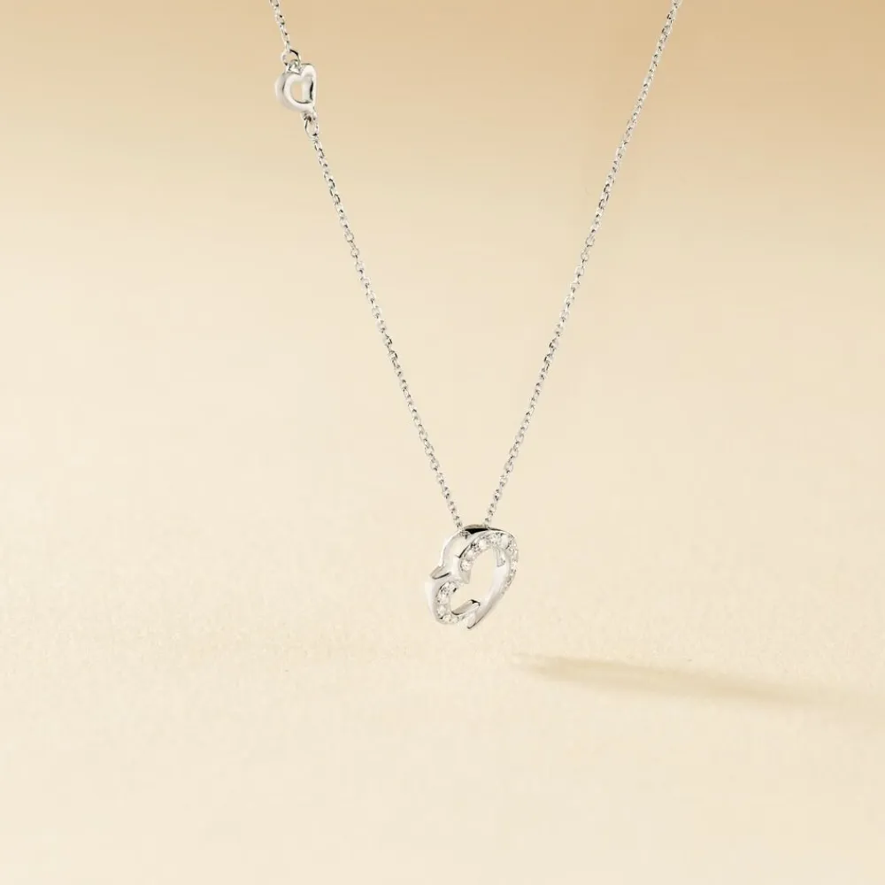 Collier Coeur Ktl Or Blanc Diamant|Marc Orian Clearance