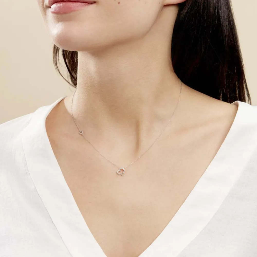 Collier Coeur Ktl Or Blanc Diamant|Marc Orian Clearance