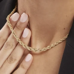 Collier Cordelia Maille Corde Or Jaune