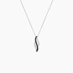 Collier Courbes Or Blanc Diamant