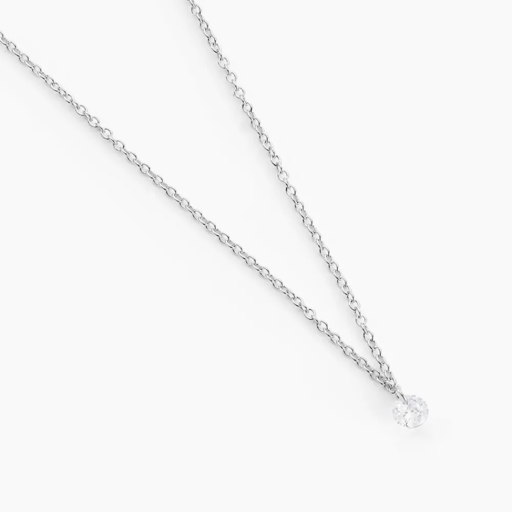 Collier Court Argent Blanc Constantin Oxyde De Zirconium|Marc Orian New