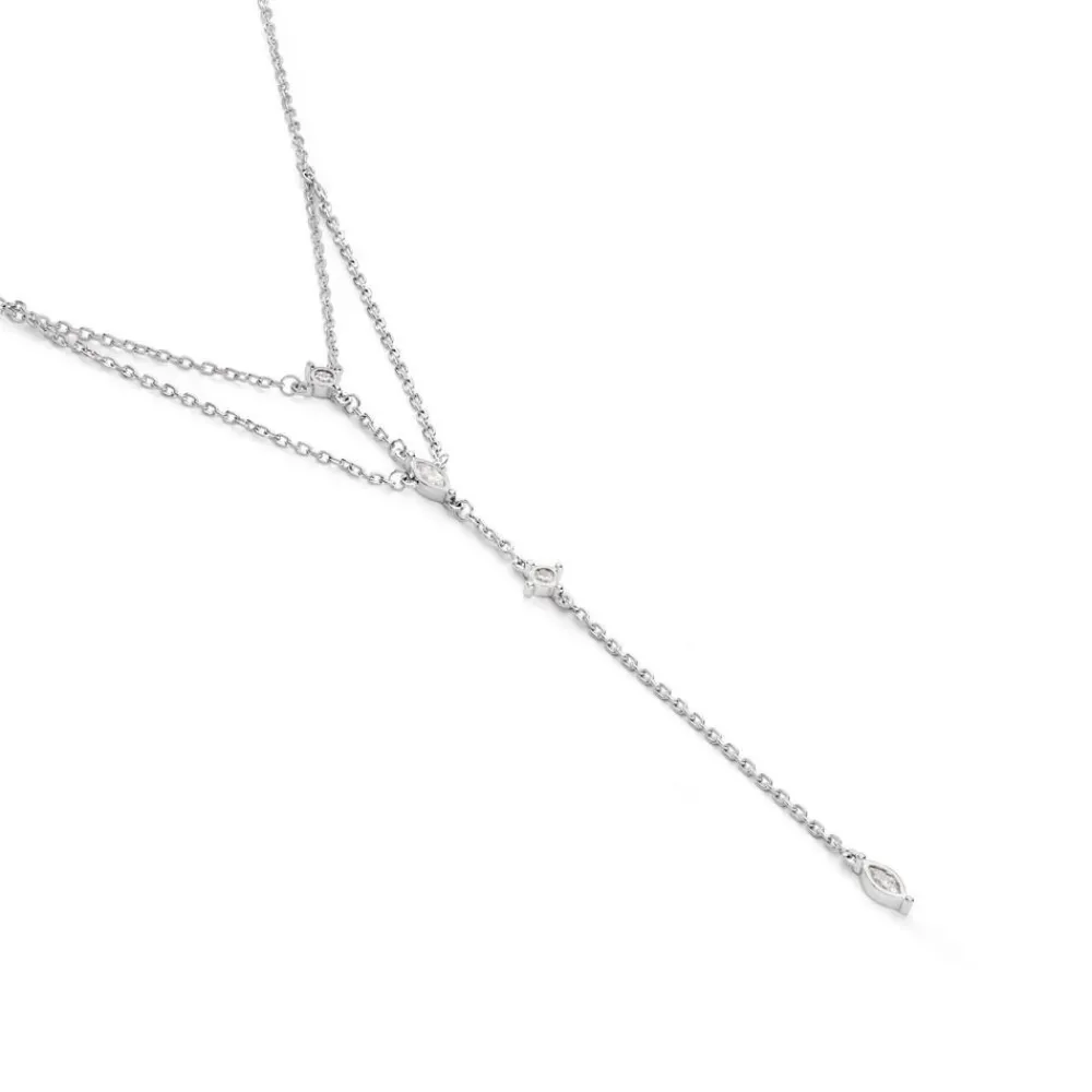 Collier Cravate Argent Blanc Syrielle Oxyde De Zirconium|Marc Orian