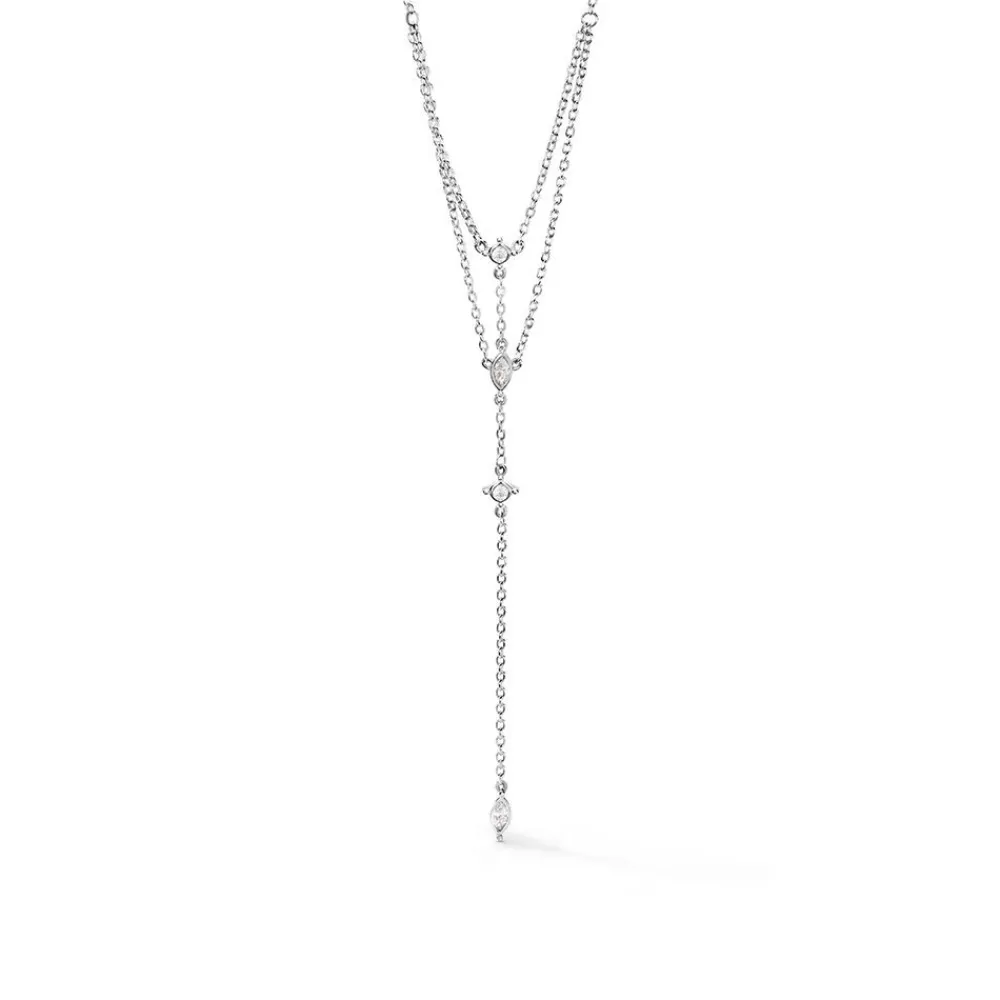 Collier Cravate Argent Blanc Syrielle Oxyde De Zirconium|Marc Orian