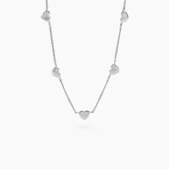 Collier Cœur D'amour Argent Blanc