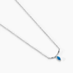 Collier Cyane Argent Blanc Turquoise