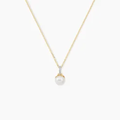 Collier Delight Or Jaune Perle De Culture Oxyde De Zirconium