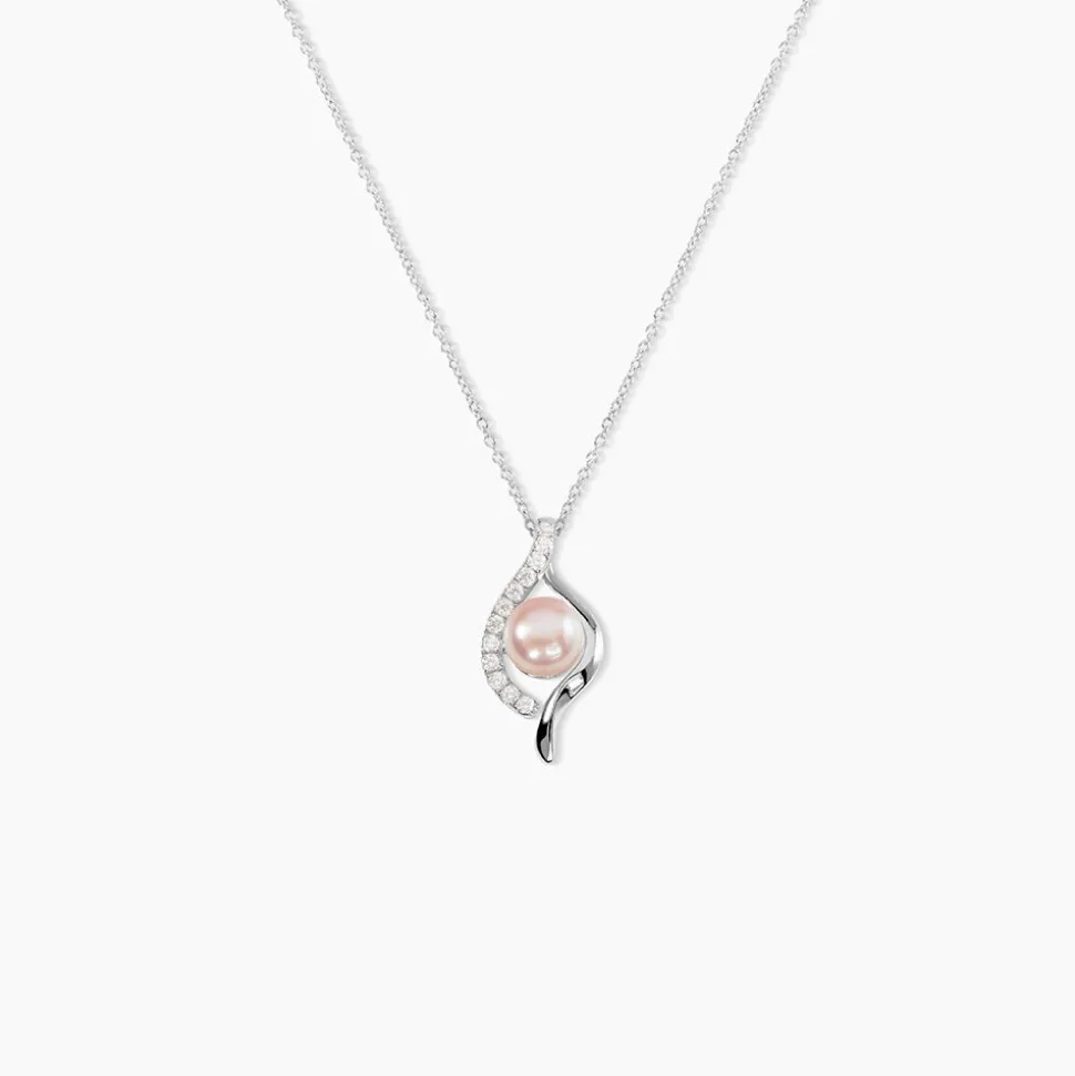 Collier Deniz Argent Blanc Perle De Culture Et Oxyde De Zirconium