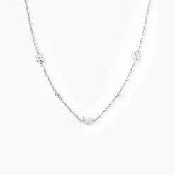 Collier Diep Argent Blanc Oxyde De Zirconium