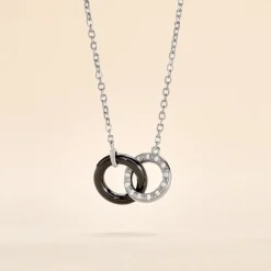 Collier Dina Argent Blanc Céramique Et Oxyde De Zirconium