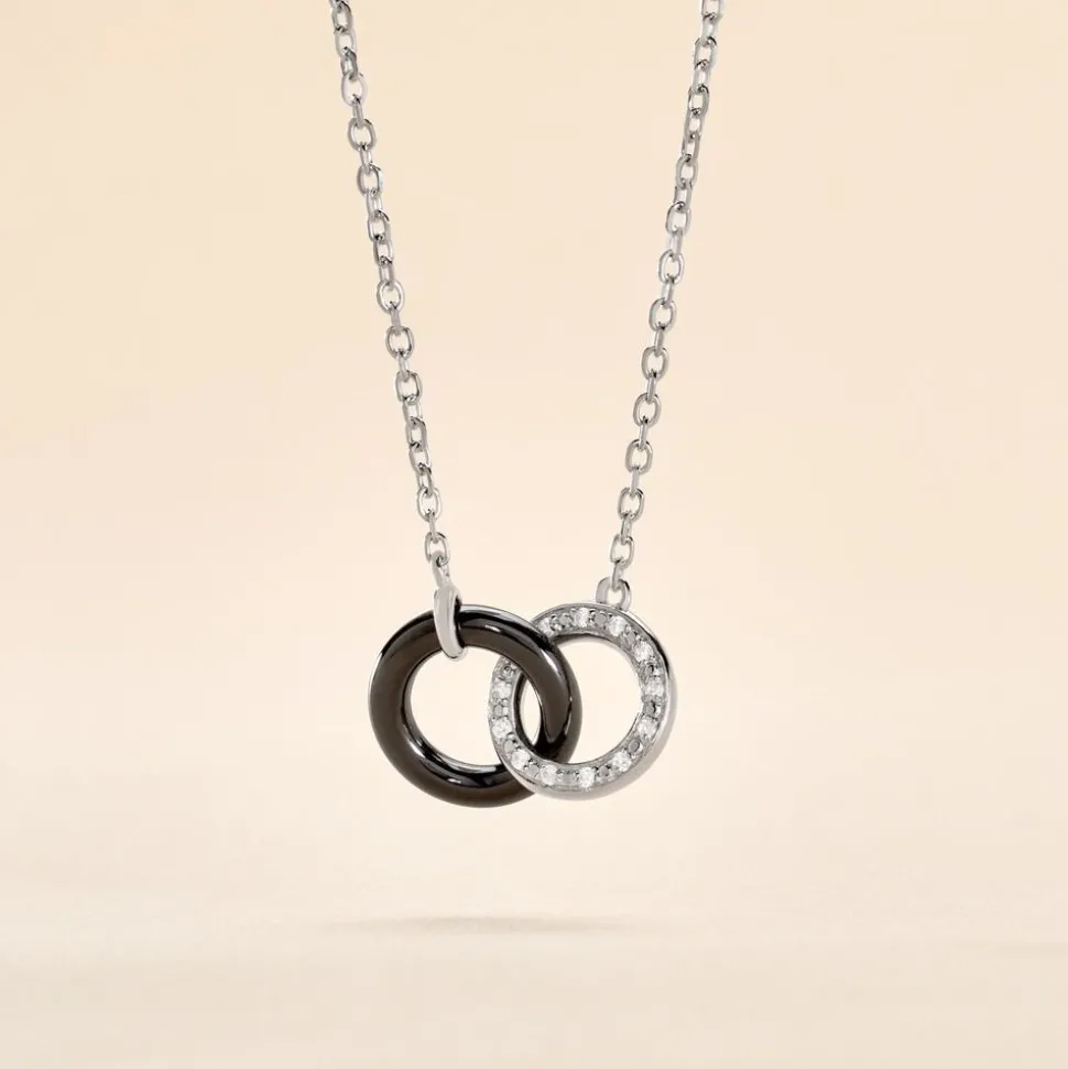 Collier Dina Argent Blanc Céramique Et Oxyde De Zirconium