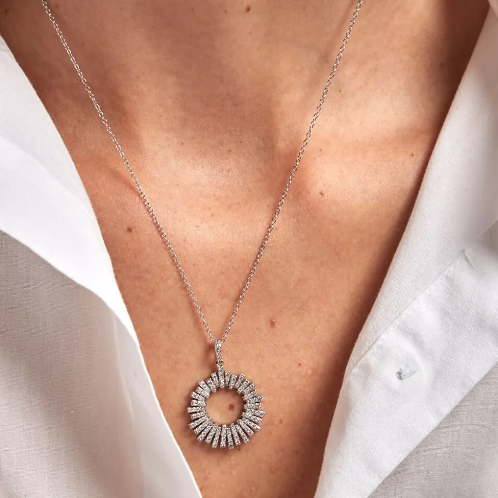 Collier Doretta Argent Blanc Oxyde De Zirconium