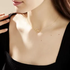 Collier Duleep Or Jaune Oxyde De Zirconium