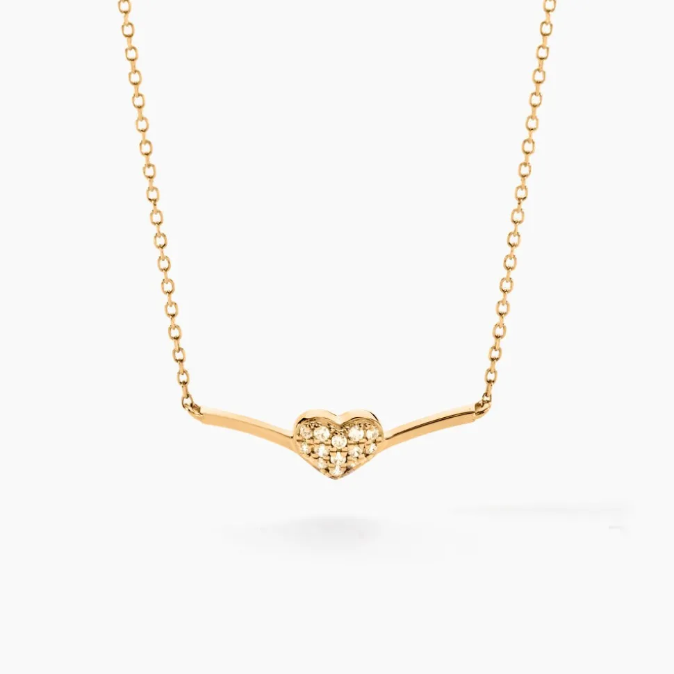 Collier Eclat D'amour Or Jaune Oxyde De Zirconium