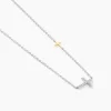 Collier Edline Or Jaune et Argent Blanc Oxyde De Zirconium|Marc Orian Online