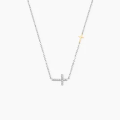 Collier Edline Or Jaune et Argent Blanc Oxyde De Zirconium|Marc Orian Online