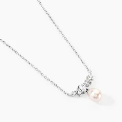 Collier Elea Argent Blanc Perle De Culture Oxyde De Zirconium