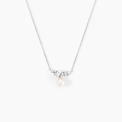 Collier Elea Argent Blanc Perle De Culture Oxyde De Zirconium