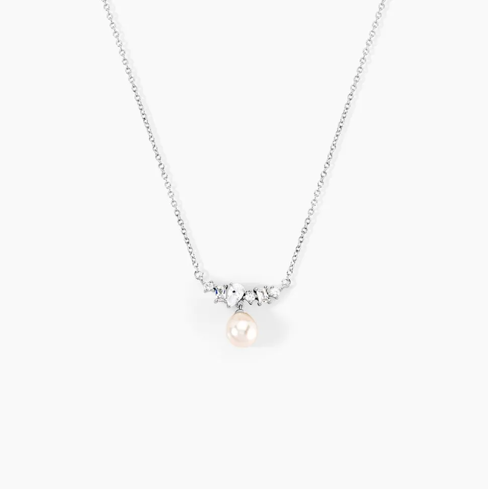 Collier Elea Argent Blanc Perle De Culture Oxyde De Zirconium