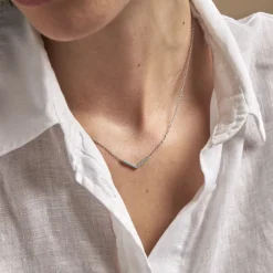 Collier Elga Argent Blanc Oxyde De Zirconium