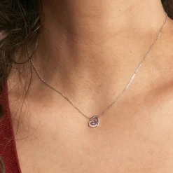 Collier Eliana Or Blanc Amethyste Et Oxyde De Zirconium|Marc Orian