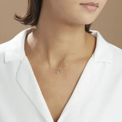 Collier Eliana Or Blanc Topaze Et Oxyde De Zirconium