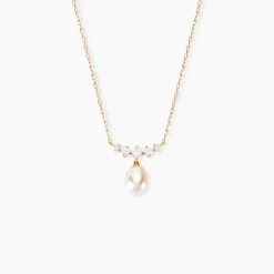 Collier Elysia Or Jaune Perle De Culture Oxyde De Zirconium