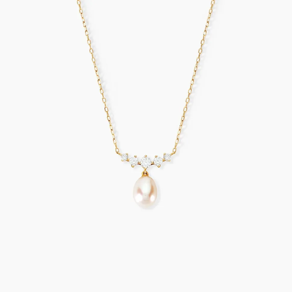 Collier Elysia Or Jaune Perle De Culture Oxyde De Zirconium