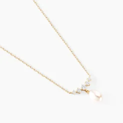 Collier Elysia Or Jaune Perle De Culture Oxyde De Zirconium