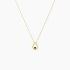 Collier Emeria Or Jaune Emeraude