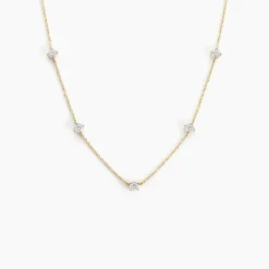 Collier Ethere Or Jaune Oxyde De Zirconium
