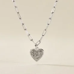 Collier Etincelante Argent Blanc