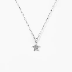 Collier Etincelante Argent Blanc