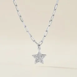 Collier Etincelante Argent Blanc