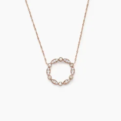 Collier Eugenie Argent Rose Oxyde De Zirconium