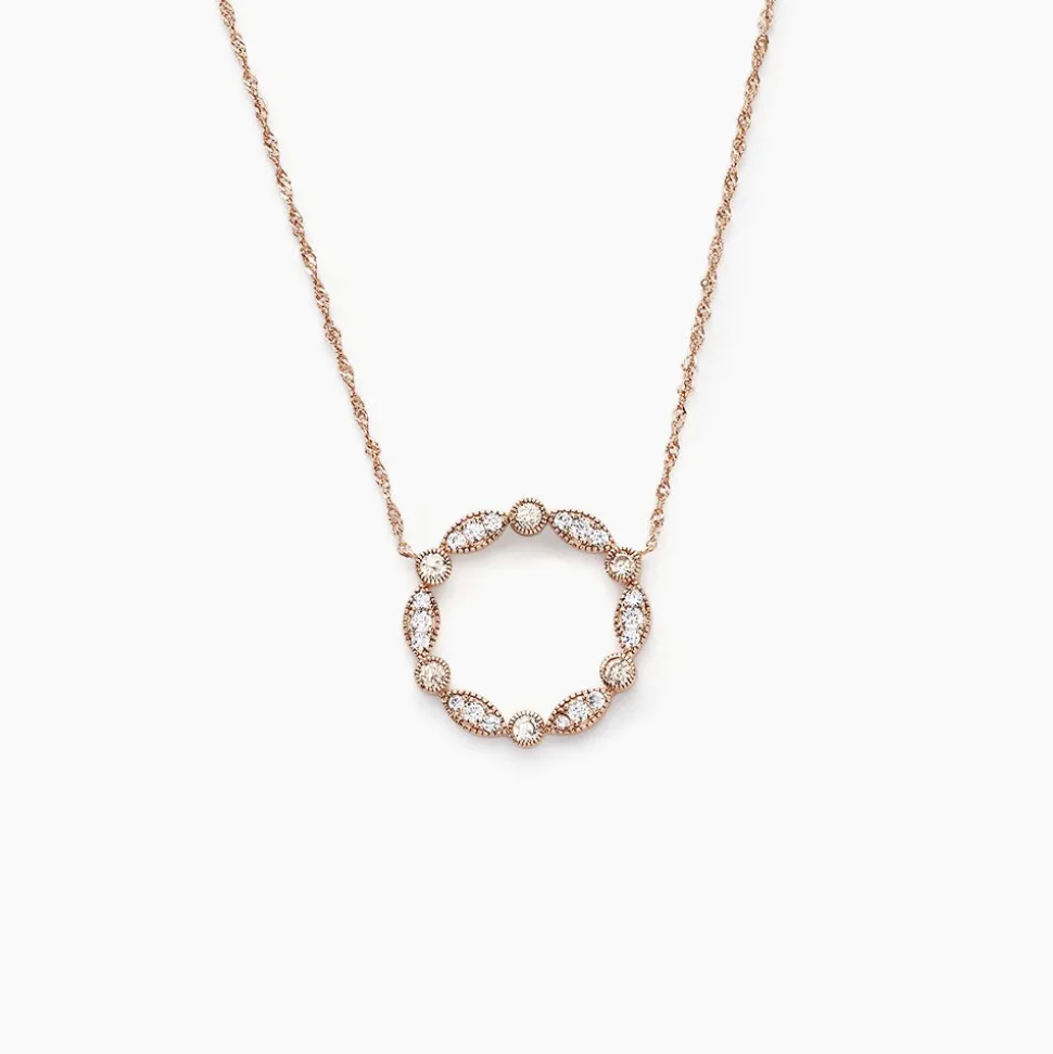 Collier Eugenie Argent Rose Oxyde De Zirconium