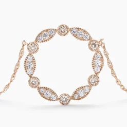 Collier Eugenie Argent Rose Oxyde De Zirconium