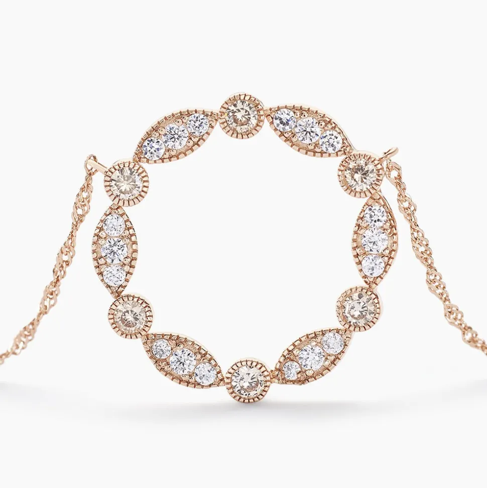 Collier Eugenie Argent Rose Oxyde De Zirconium