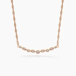 Collier Eugenie Argent Rose Oxyde De Zirconium