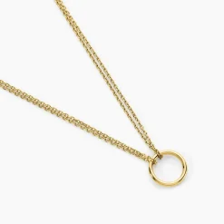Collier Eva Cercle Ajoure Acier Jaune