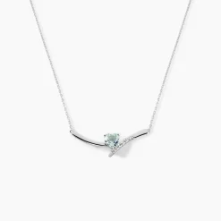 Collier Eva Or Blanc Topaze Et Oxyde De Zirconium