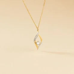 Collier Eye Or Jaune Oxyde De Zirconium