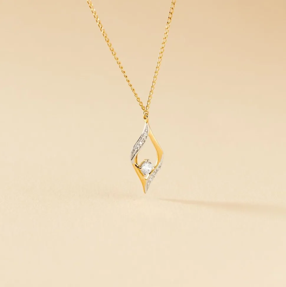 Collier Eye Or Jaune Oxyde De Zirconium