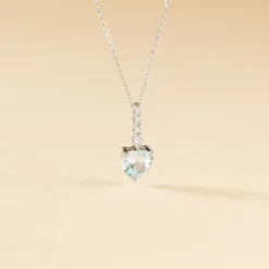Collier Fany Or Blanc Topaze Et Oxyde De Zirconium
