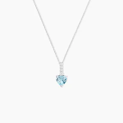 Collier Fany Or Blanc Topaze Et Oxyde De Zirconium
